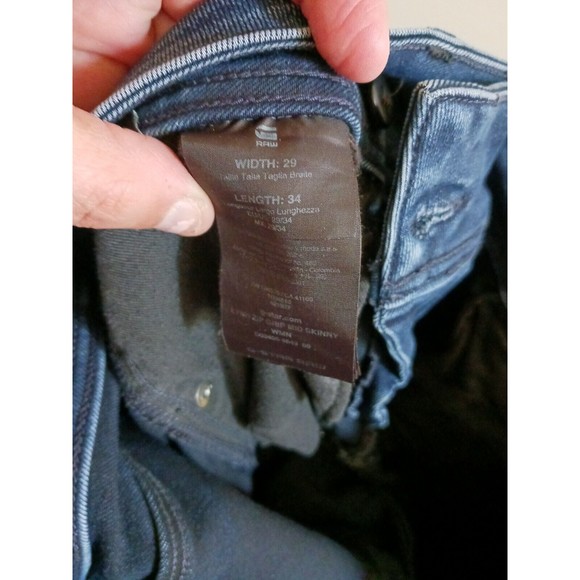 G Raw Medium Wash Jeans Womens Size W29xL34 Blue Skinny Zipper Ankle - Picture 5 of 7